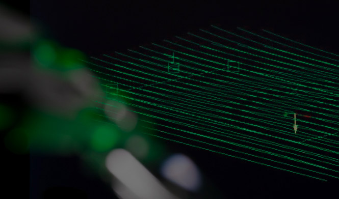 An image of green lines on a black screen.